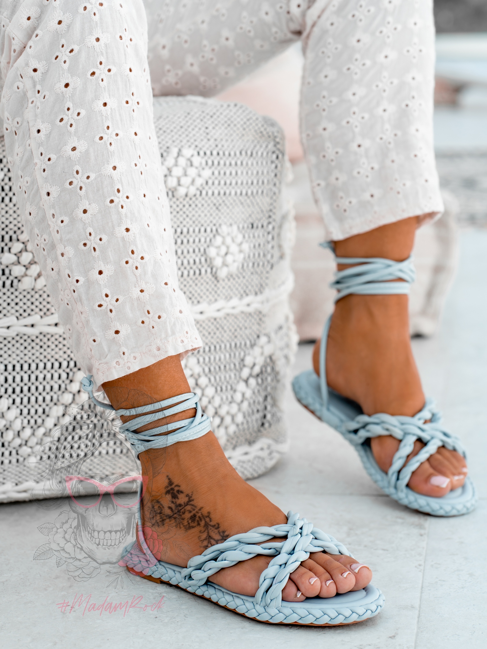 Sandały sznurowane Rock Forever Young błękitne