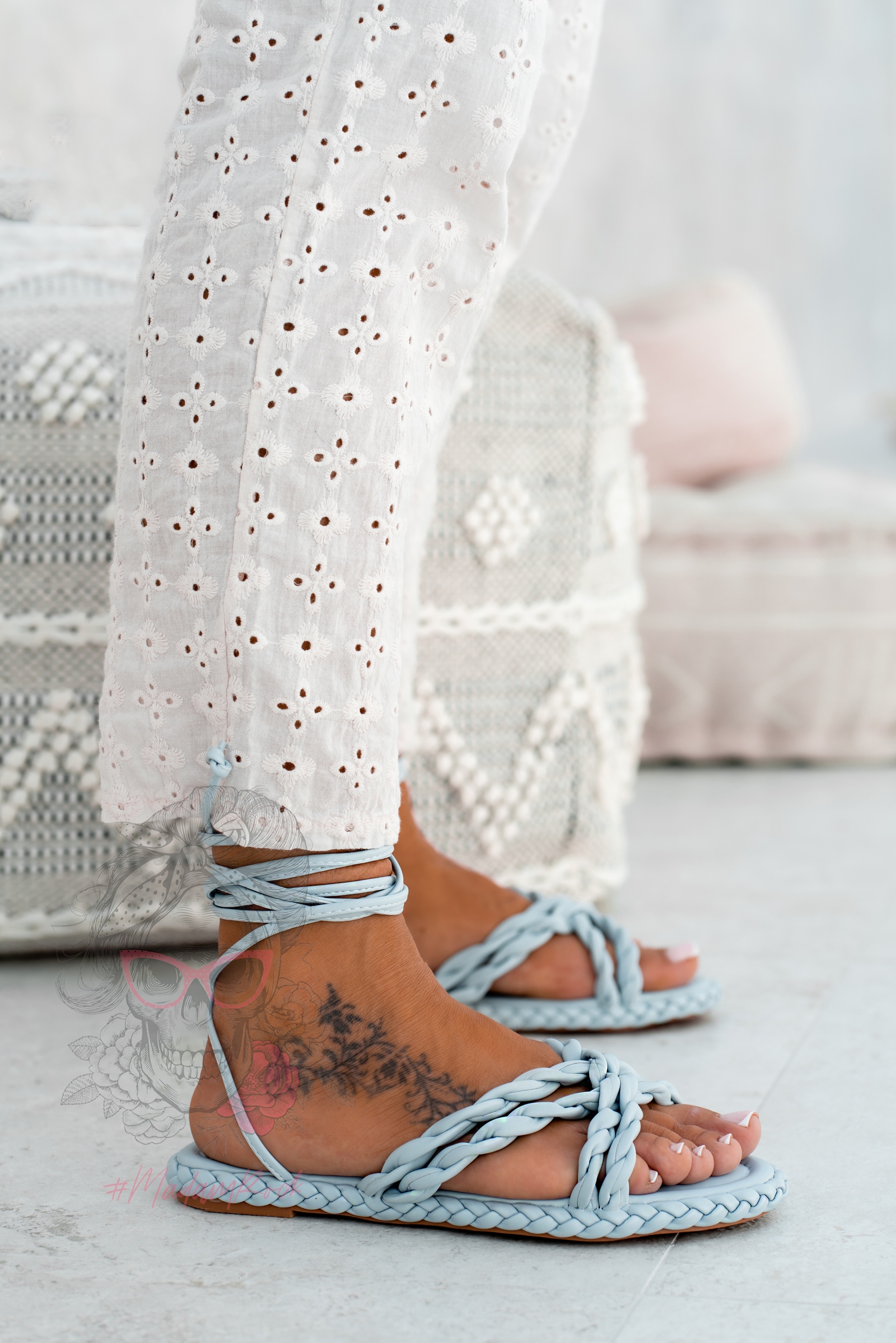 Sandały sznurowane Rock Forever Young błękitne