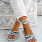 Sandały sznurowane Rock Forever Young błękitne