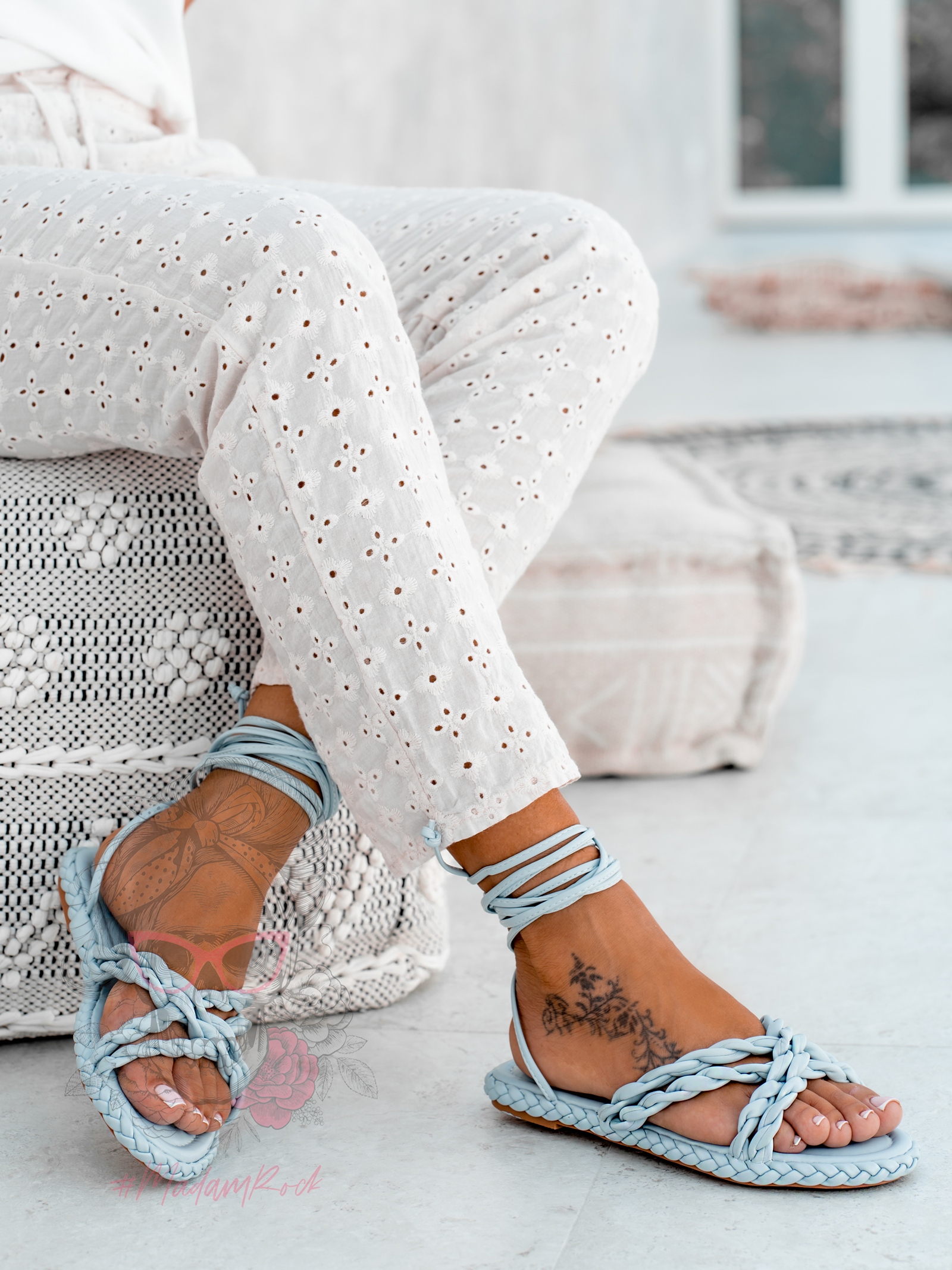 Sandały sznurowane Rock Forever Young błękitne