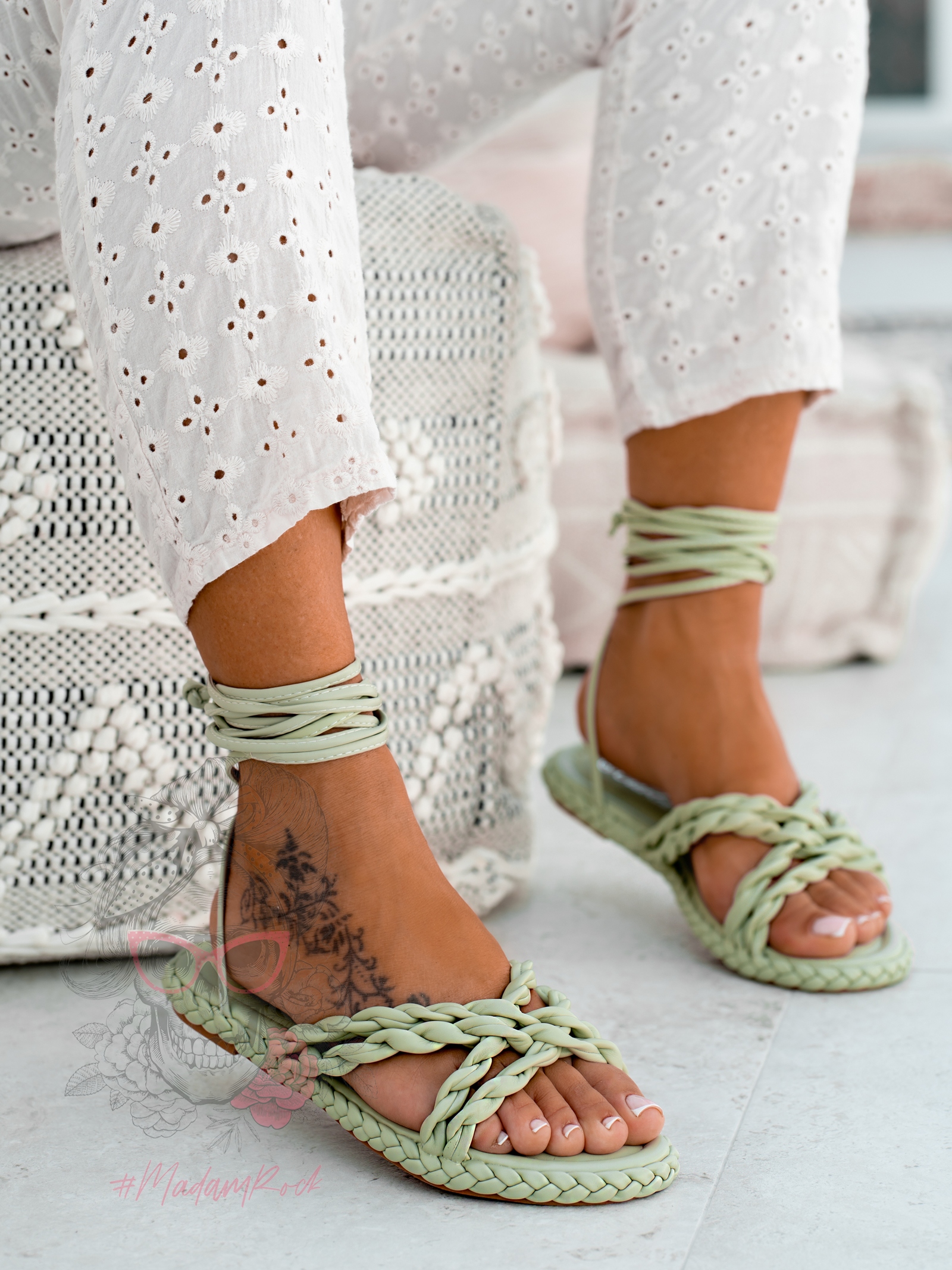 Sandały sznurowane Rock Forever Young miętowy