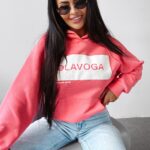 Bluza damska z kapturem SWEET ROLL OLAVOGA koralowa