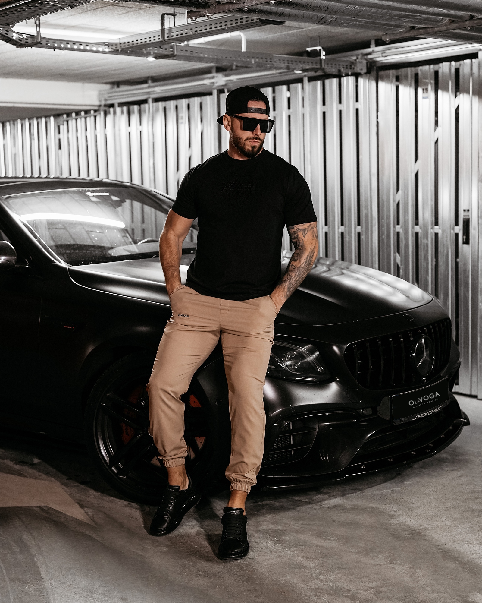 T-shirt męski logowany VALOR OLAVOGA czarny T-shirt męski logowany VALOR OLAVOGA czarny