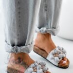 Klapki profilowane Madam Floer szare