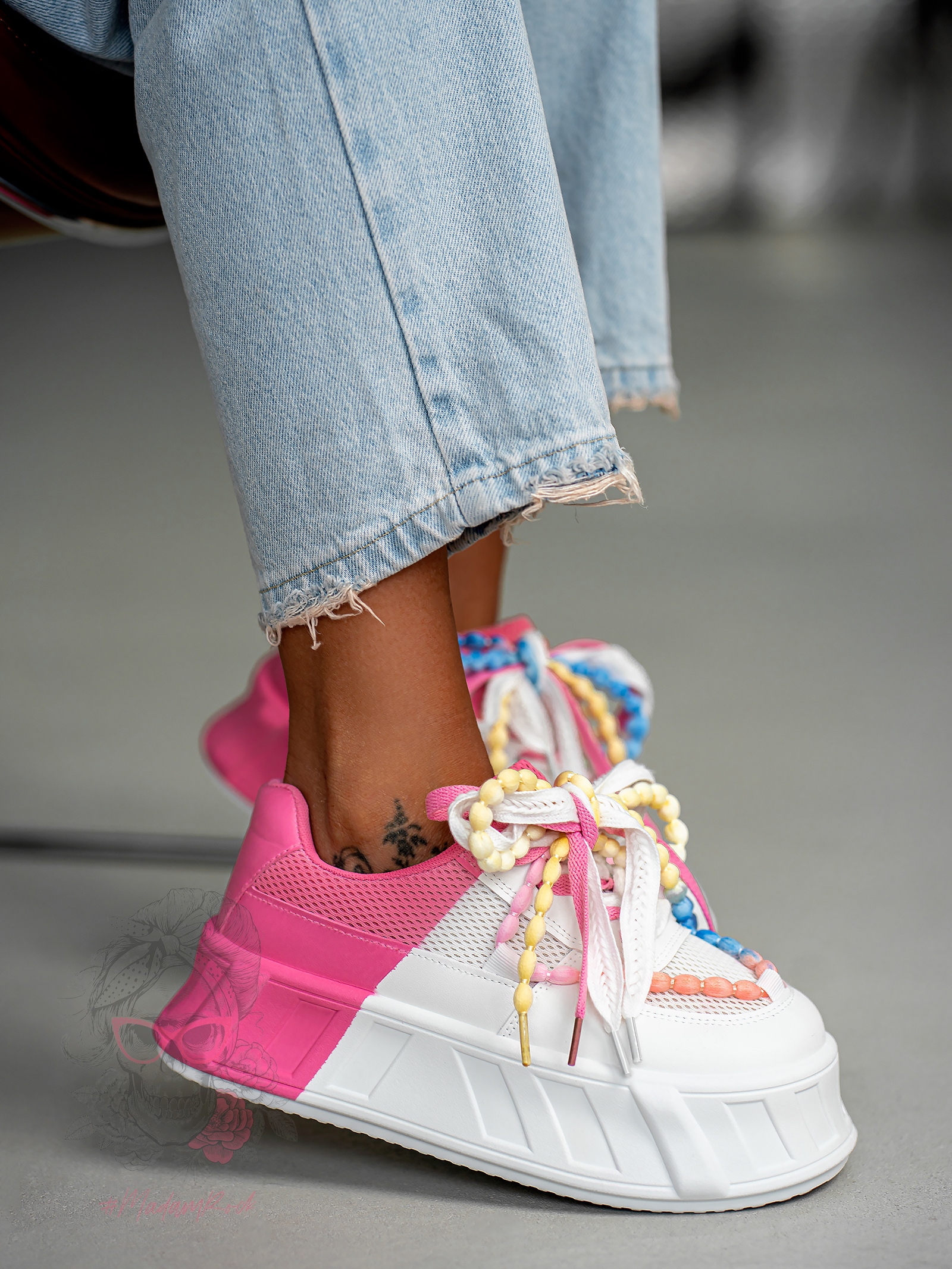 Buty sportowe na platformie Madam Minidrops fuksja