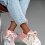 Buty sportowe na platformie Madam Minidrops pudrowe