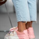 Buty sportowe na platformie Madam Minidrops pudrowe