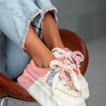 Buty sportowe na platformie Madam Minidrops pudrowe