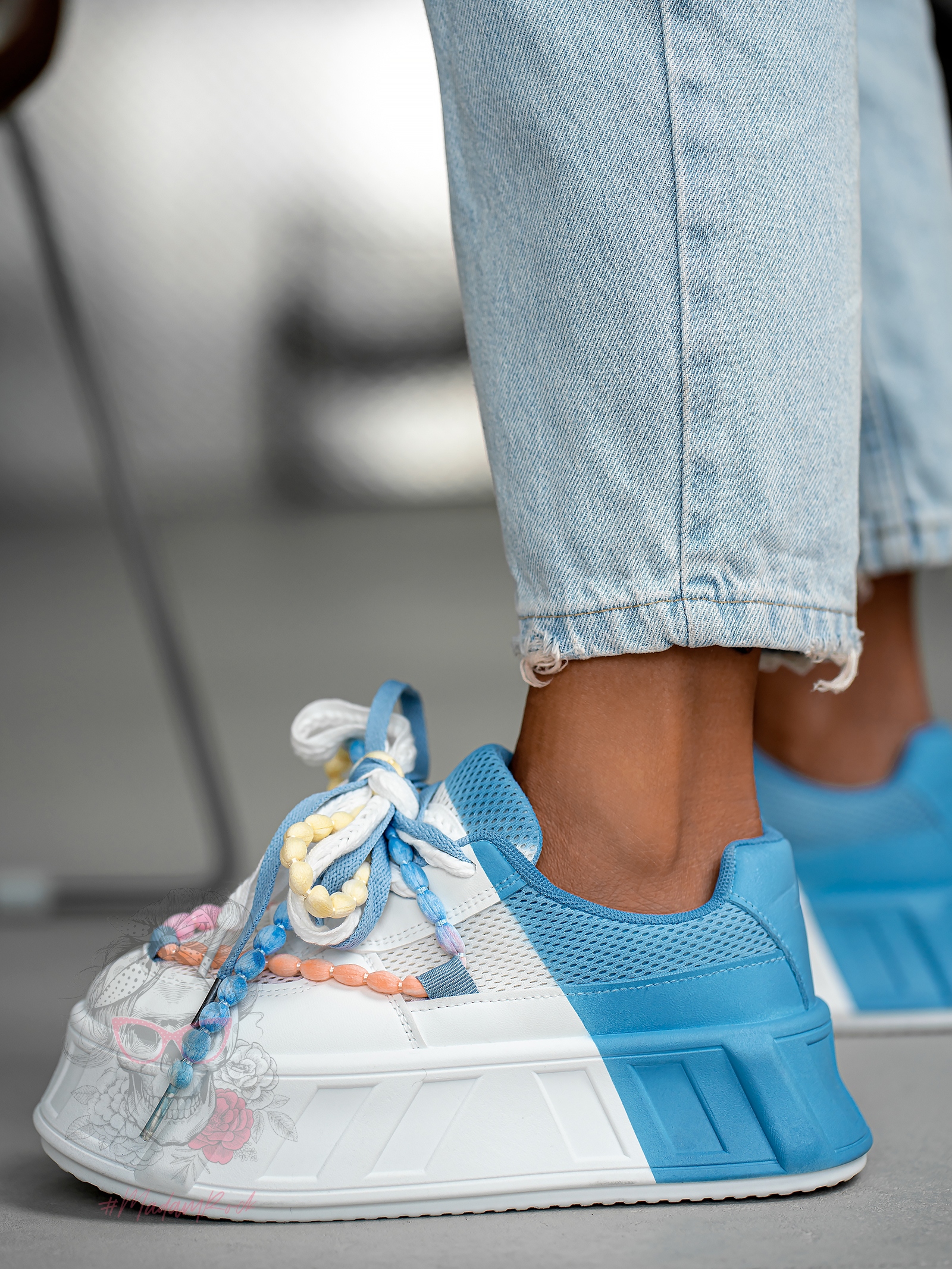 Buty sportowe na platformie Madam Minidrops niebieskie