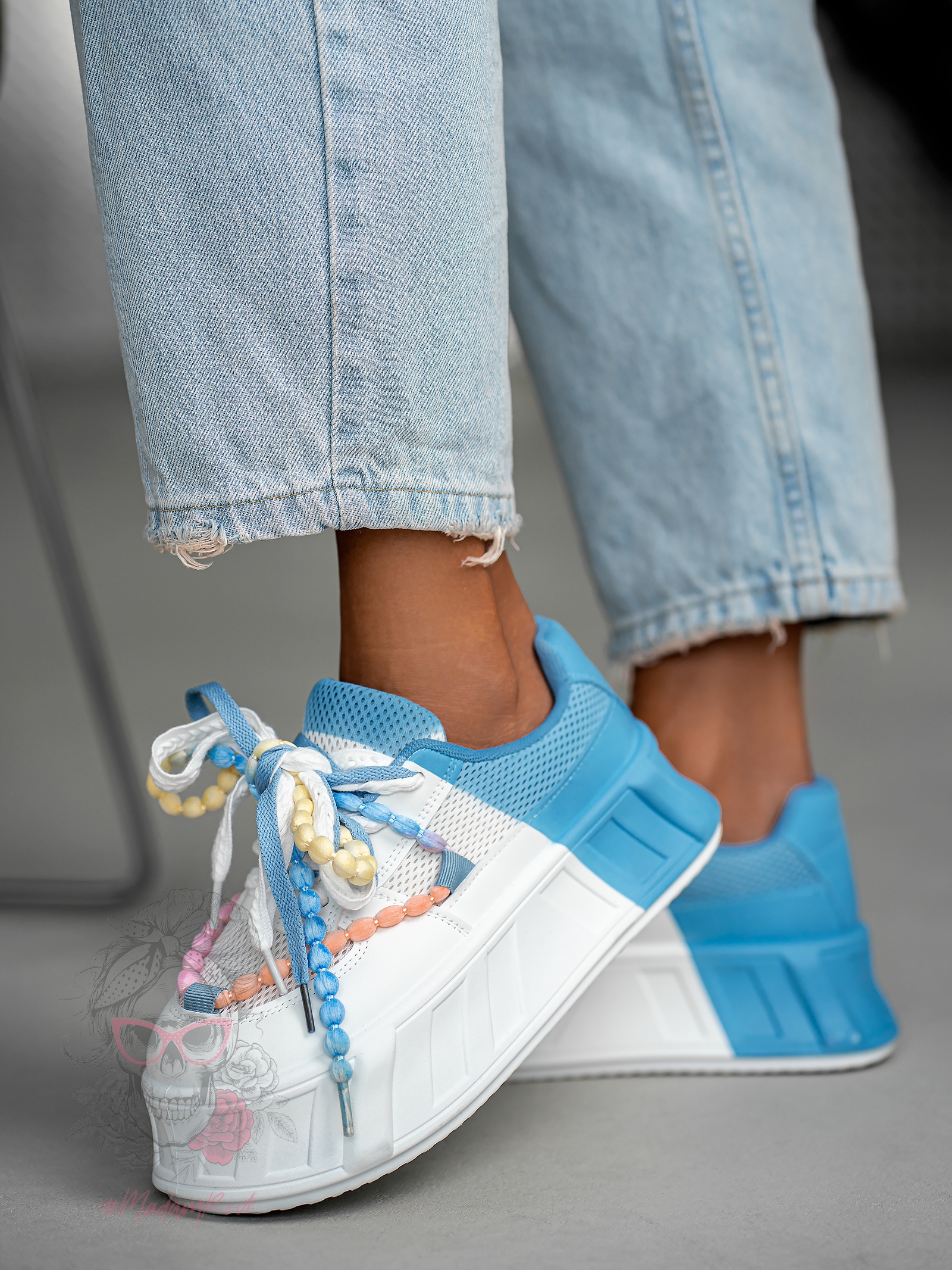 Buty sportowe na platformie Madam Minidrops niebieskie