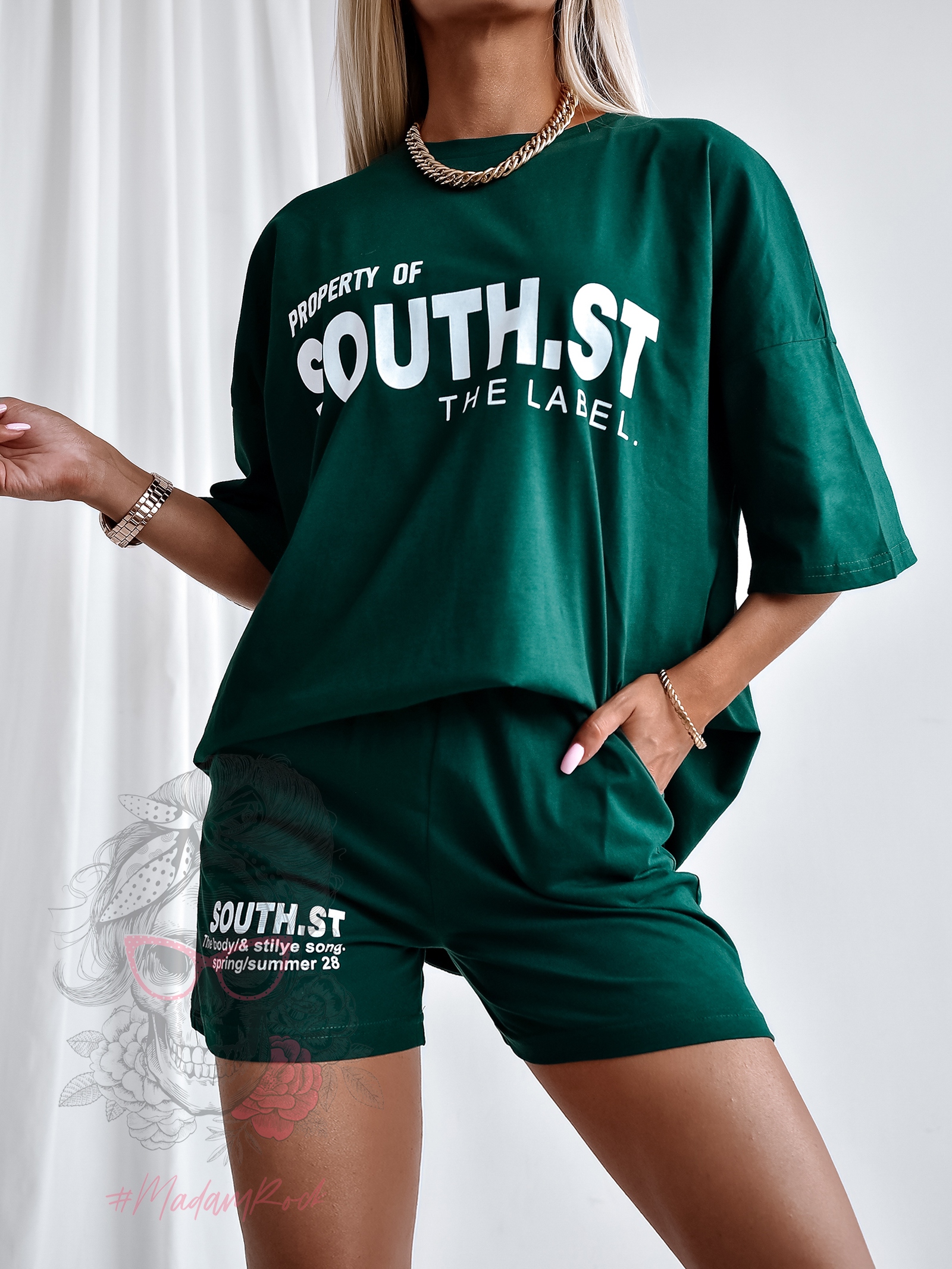 Komplet sportowy South SH ciemna butelkowa zieleń