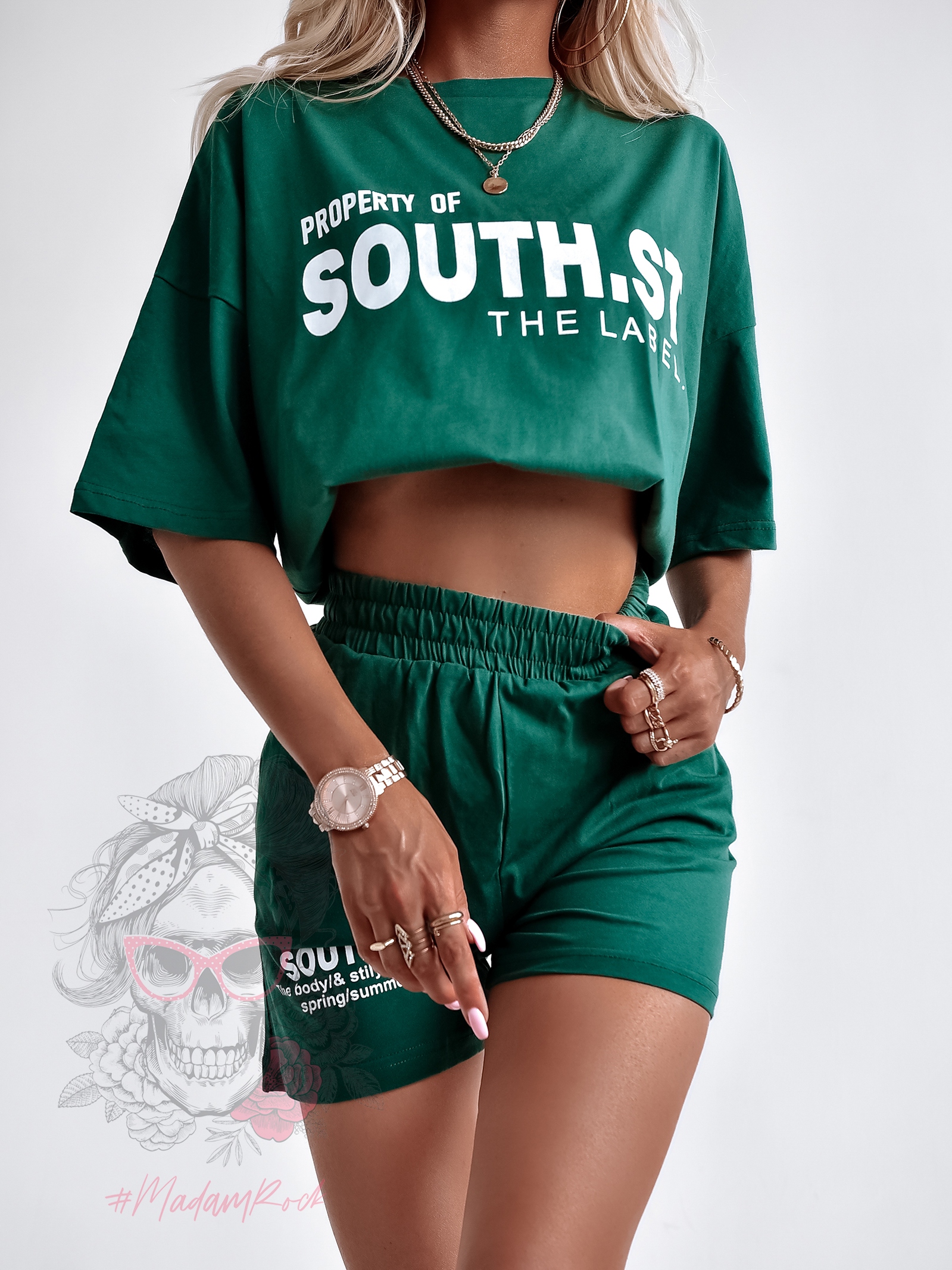 Komplet sportowy South SH butelkowa zieleń