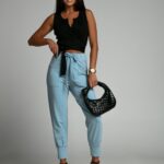 Spodnie dresowe Luss błękitne