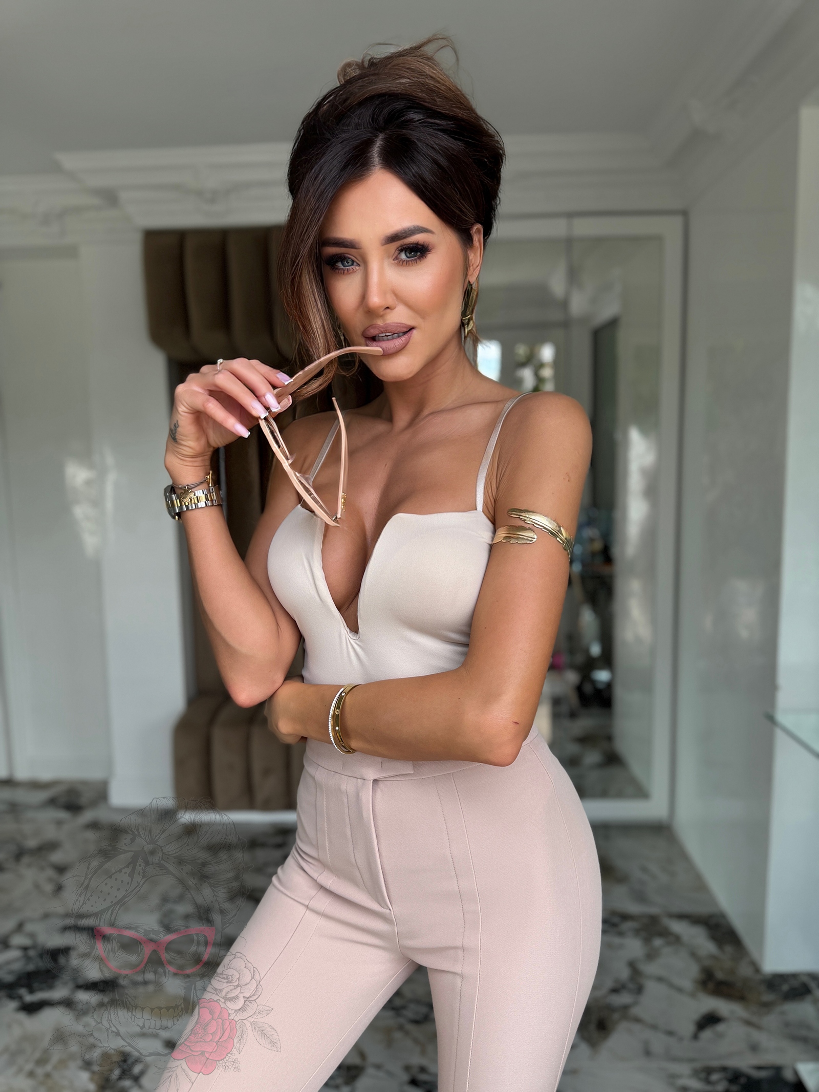 Body na ramiączka Toes beżowe