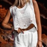 Komplet ażurowy Buterflo biały