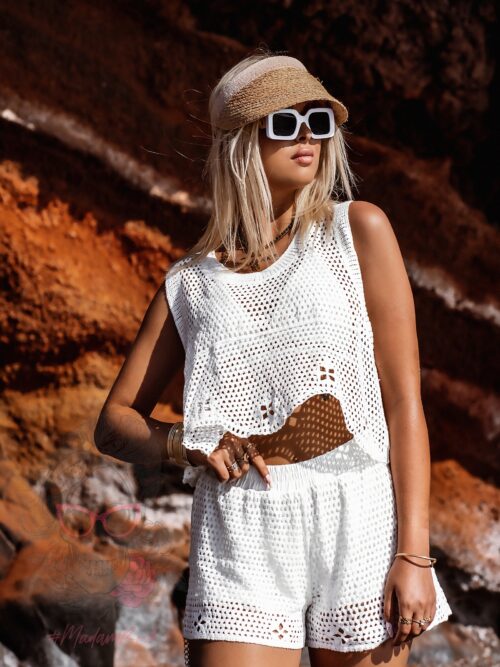 Komplet ażurowy Buterflo biały