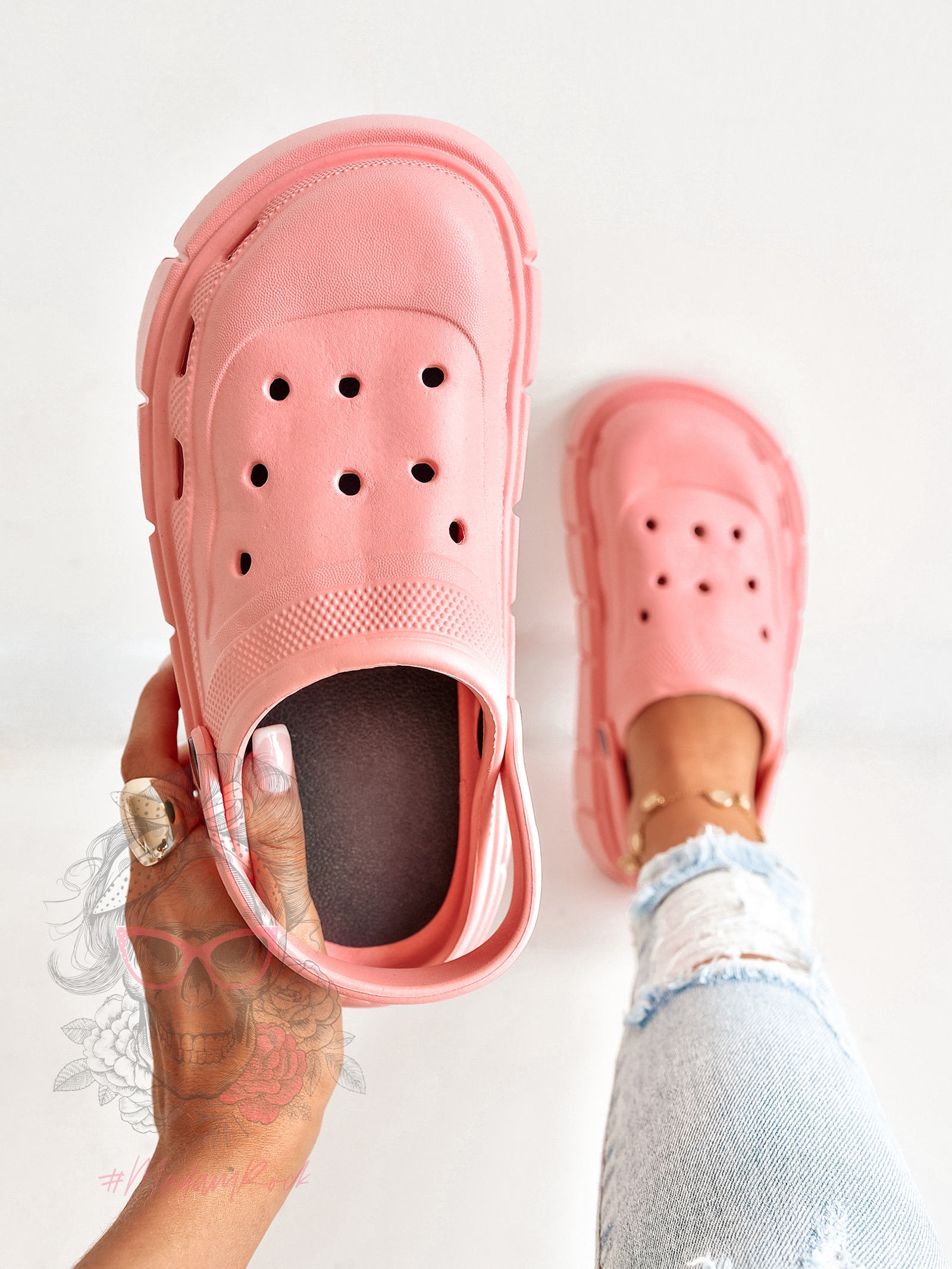 Buty piankowe/chodaki Rock Dopti pudrowe