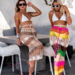 Spódnica ażurowa/ sukienka Contoy brązowo-beżowa