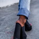 Klapki na platformie Madam Mediolan czarne