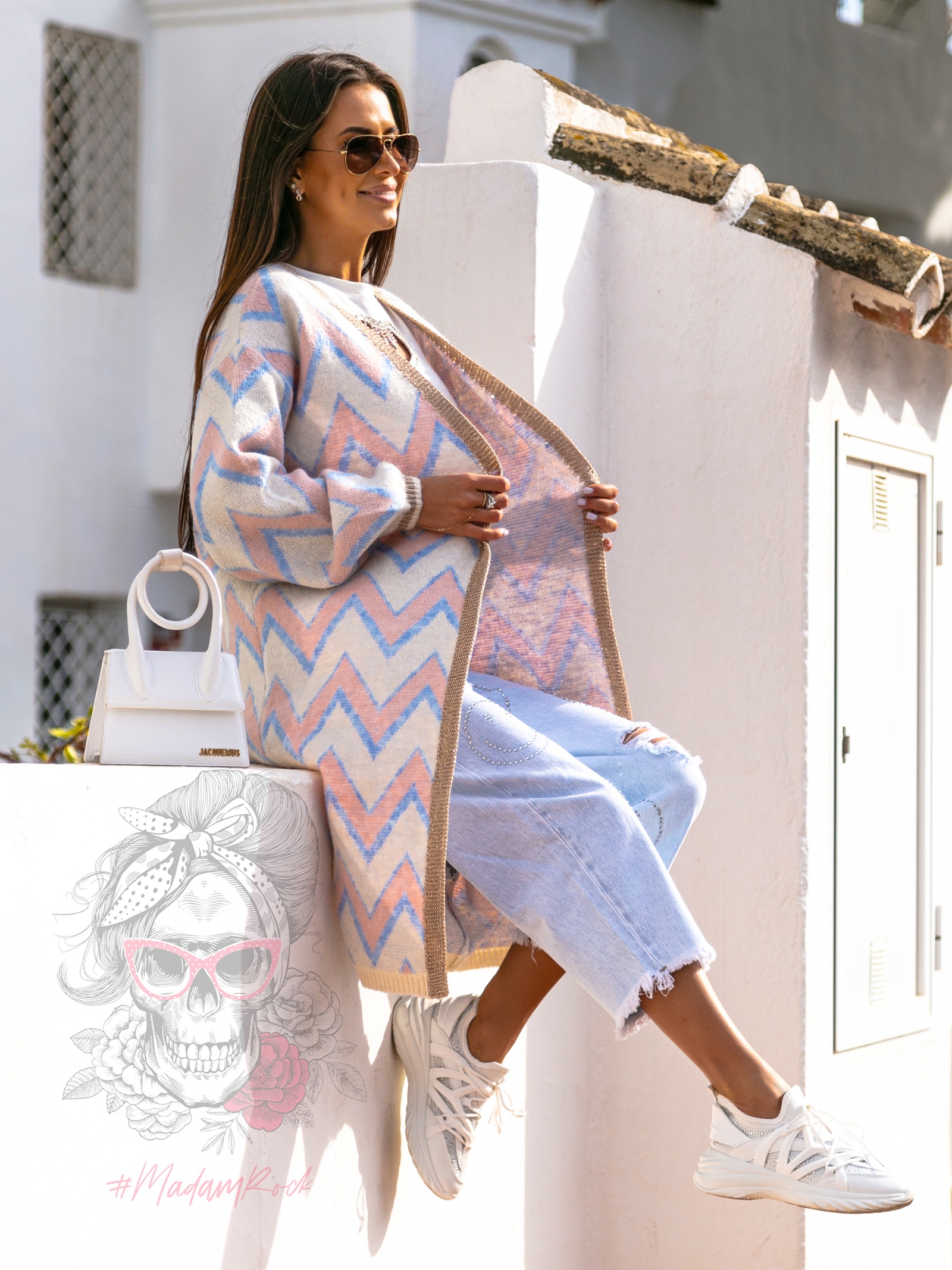 Kardigan kolorowy MiSunny pudrowy