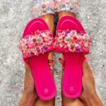 Klapki z kamieniami Madam Mikk fuksja