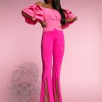 Spodnie dzwony Little Spears różowe