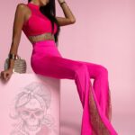 Spodnie dzwony Little Spears różowe