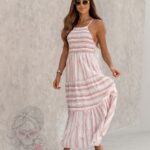 Sukienka lniana Get Off biała w paski