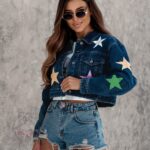 Katana jeansowa w gwiazdy Starsy granatowa