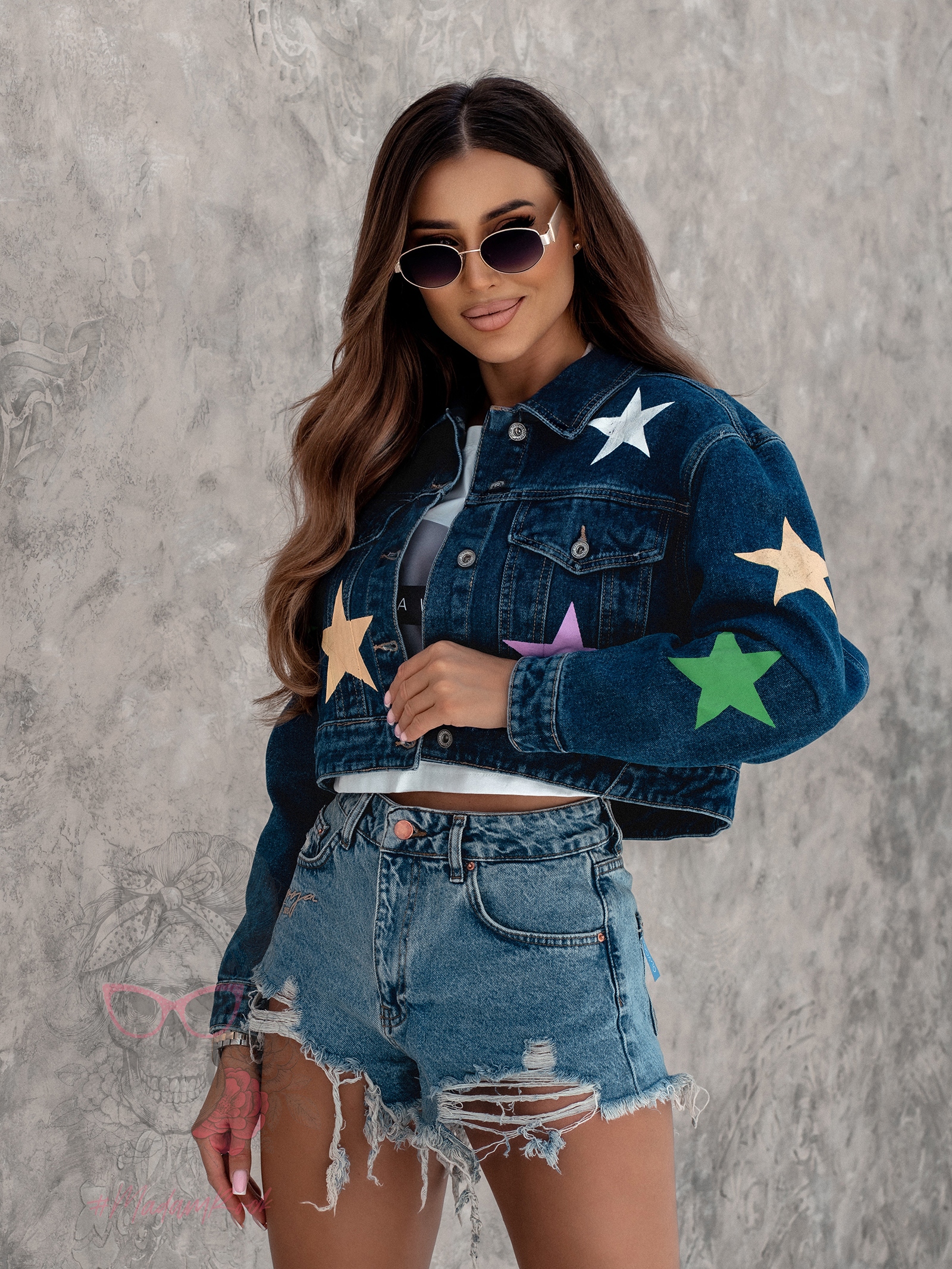 Katana jeansowa w gwiazdy Starsy granatowa Katana jeansowa w gwiazdy Starsy granatowa