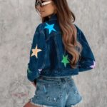 Katana jeansowa w gwiazdy Starsy granatowa