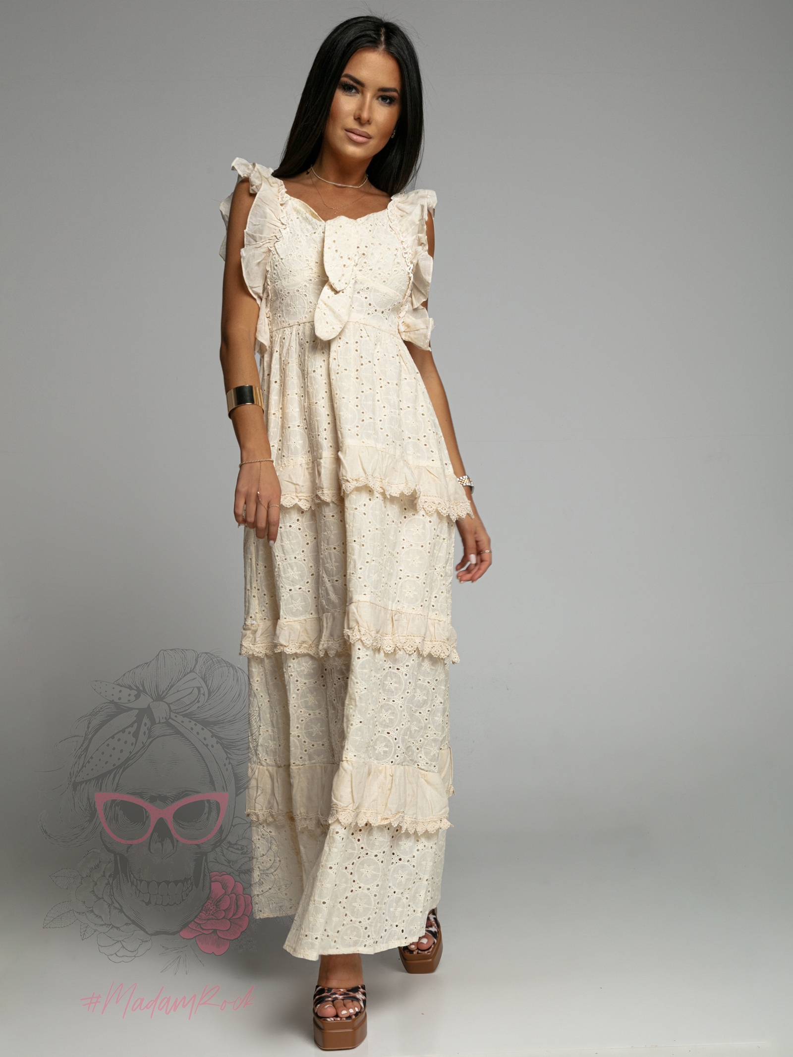 Sukienka maxi Senseno beżowa