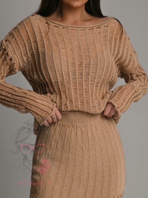 Komplet ażurowy Piter cappuccino