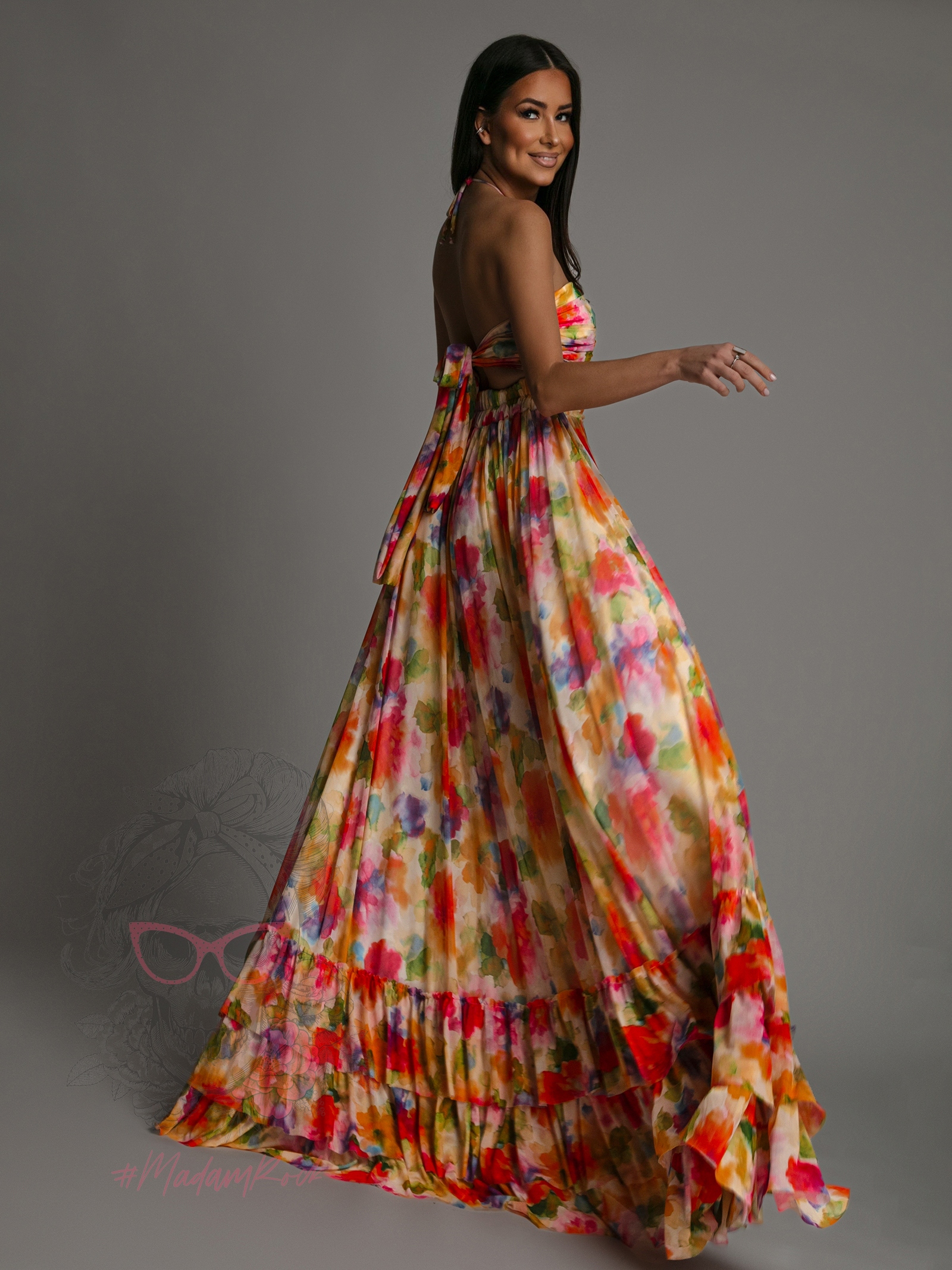 Sukienka maxi w kwiaty NB Falore kolorowa