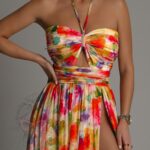 Sukienka maxi w kwiaty NB Falore kolorowa