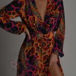 Sukienka maxi NB Mango II pomarańczowo-fioletowa