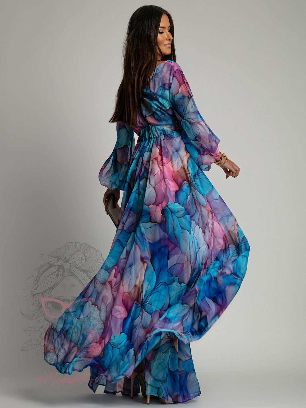 Sukienka maxi NB w kwiaty Secret Garden niebieska Sukienka maxi NB w kwiaty Secret Garden niebieska