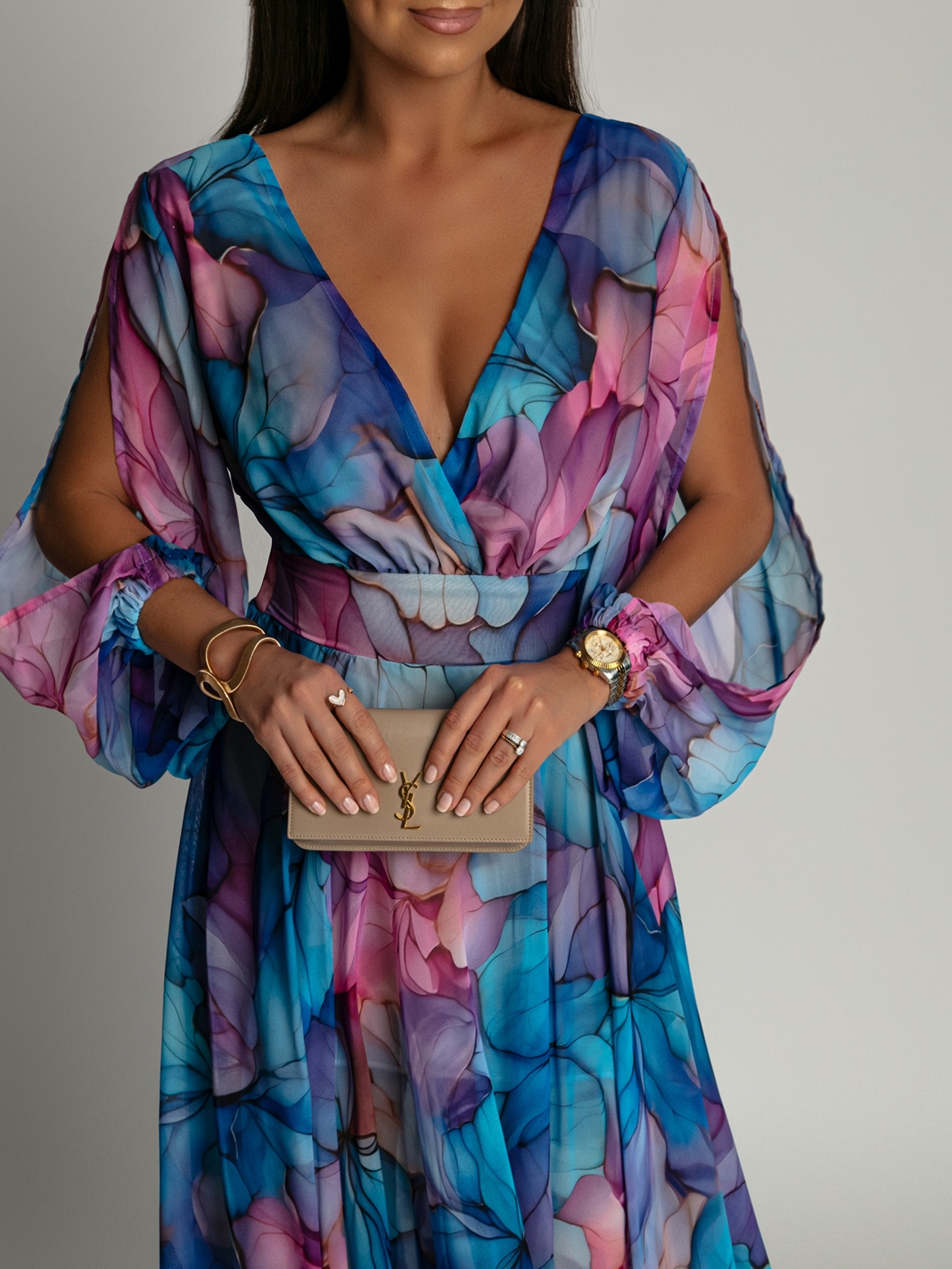 Sukienka maxi NB w kwiaty Secret Garden niebieska Sukienka maxi NB w kwiaty Secret Garden niebieska