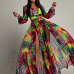 Komplet body + spódnica NB Vacay kolorowy