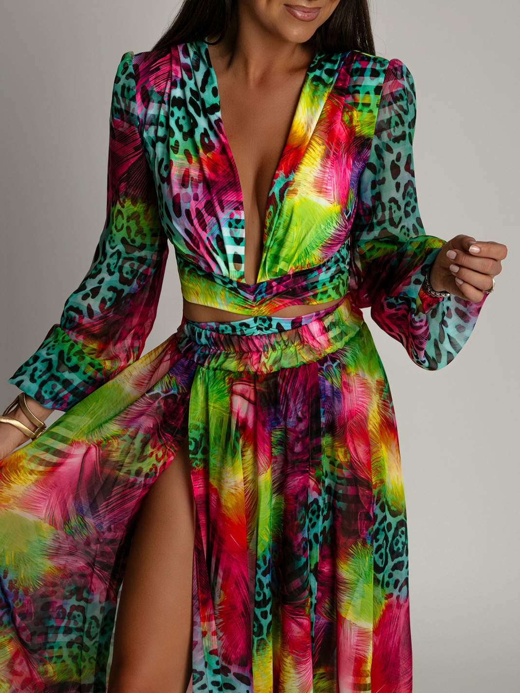 Komplet body + spódnica NB Vacay kolorowy