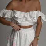 Komplet top + spódnica maxi Balideo II biały