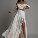 Komplet top + spódnica maxi Balideo II biały