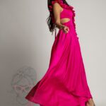 Sukienka maxi NB GlamRoses amarantowa