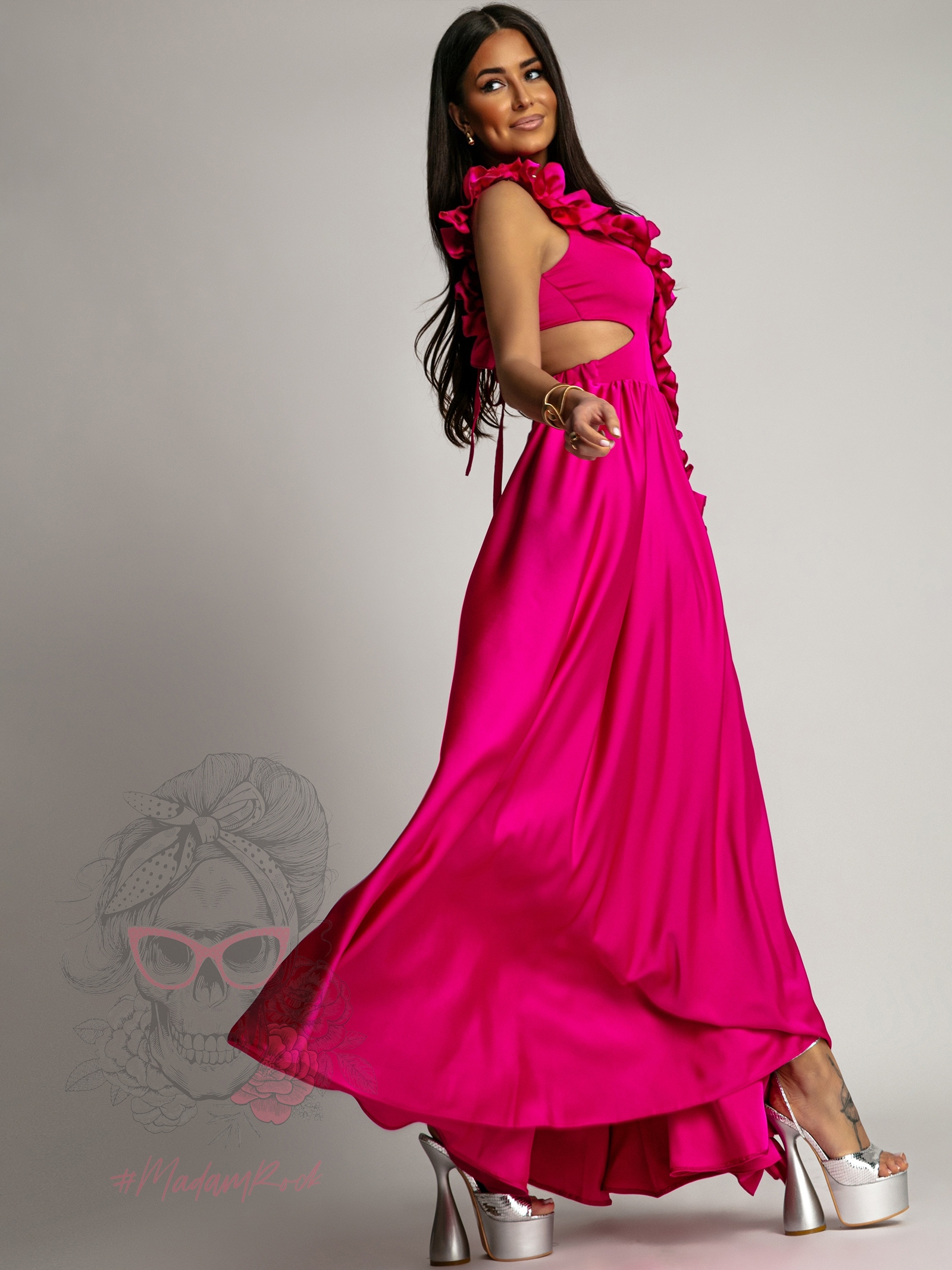 Sukienka maxi NB GlamRoses amarantowa Sukienka maxi NB GlamRoses amarantowa