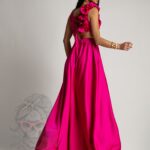 Sukienka maxi NB GlamRoses amarantowa