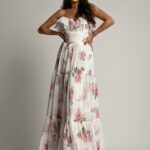 Sukienka maxi w róze NB Viva Garden biała