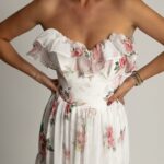 Sukienka maxi w róze NB Viva Garden biała