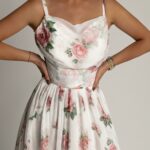 Sukienka midi w róże NB Viva Garden biała