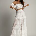 Komplet koronkowy spódnica + bluzka NB Desperado biały