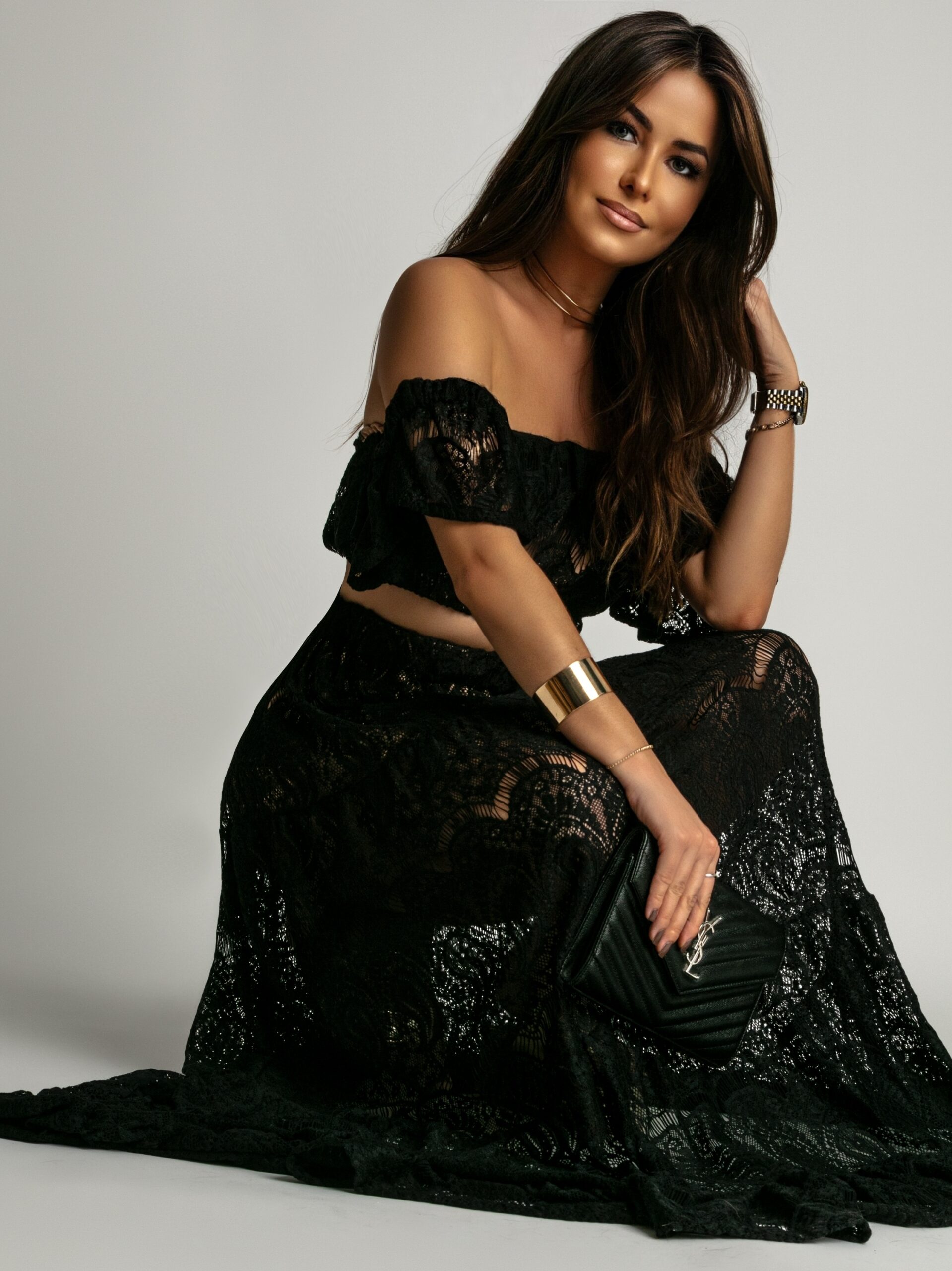 Komplet koronkowy spódnica + bluzka NB Desperado czarny Komplet koronkowy spódnica + bluzka NB Desperado czarny